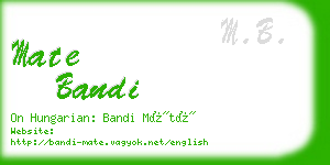 mate bandi business card